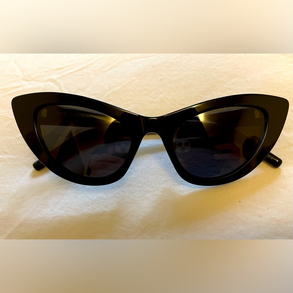 Saint Laurent Brand New Black Cat Eye ‘Lily’ Sunglasses